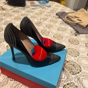 Chic Black and Silver Stiletto Heels